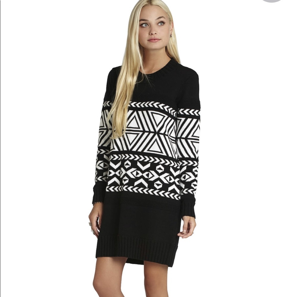 BCBG Oversized Jacquard Sweater Dress
